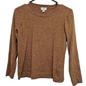 J.Crew Teddie Sweater Womens M Brown Long Sleeve Old Money Pullover Grunge Retro